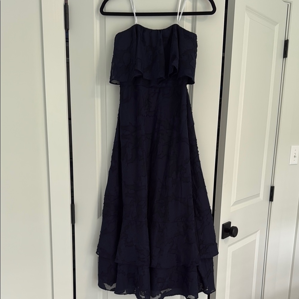 Elegant Navy Strapless Dress
